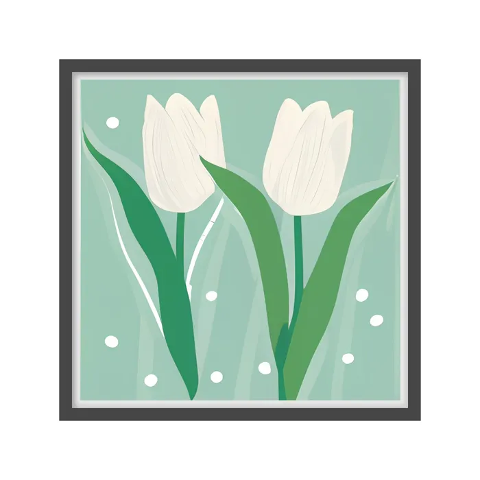 Tulipanes blancos nórdicos elegantes